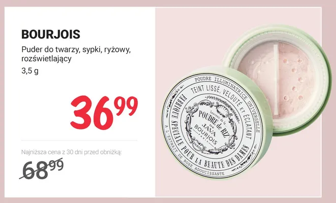 Puder do twarzy sypki ryżowy rozświetlający Bourjois promocja w Rossmann