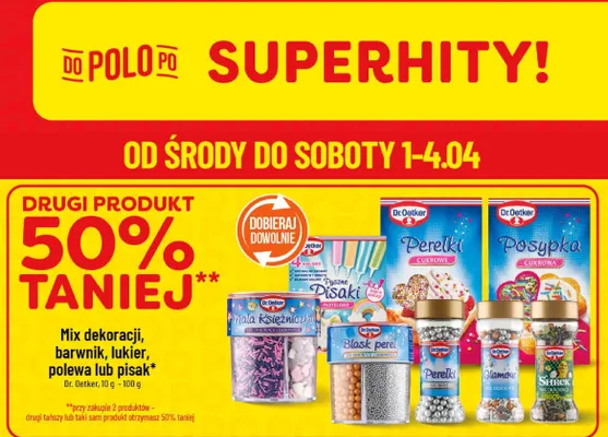 Mix dekoracji, barwniki, lukier, polewa lub pisaki Dr.Oetker promocja w POLOmarket