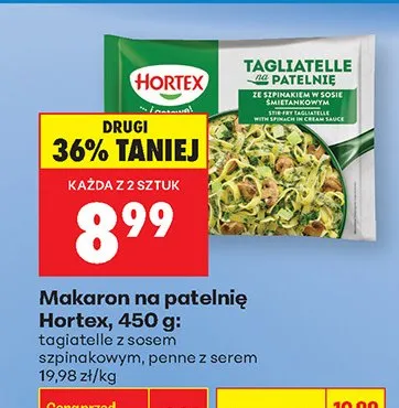 Makaron na patelnię tagliatelle z sosem szpinakowym, penne z serem promocja w Biedronka