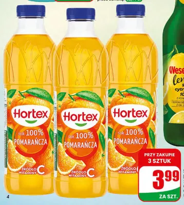 Sok pomarańczowy Hortex promocja w Dino