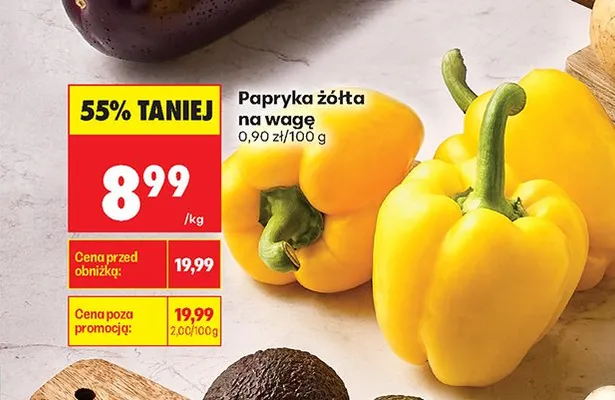 Papryka żółta na wagę promocja w Biedronka