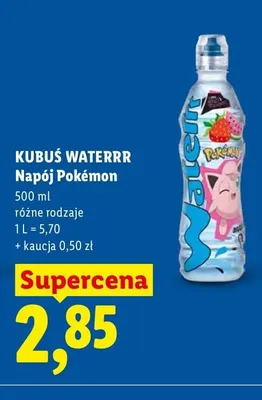 Napój truskawkowy Kubuś Waterrr Pokémon promocja w Lidl