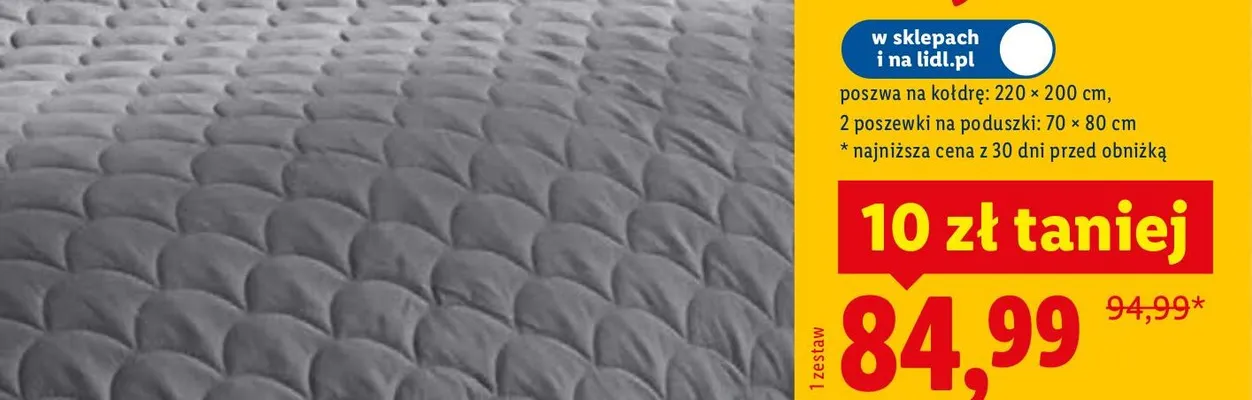 Pościel satynowa z bawełny 220×200 cm + 2x 70×80 cm promocja w Lidl