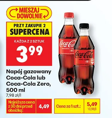 Napój gazowany Coca-Cola 500 ml promocja w Biedronka