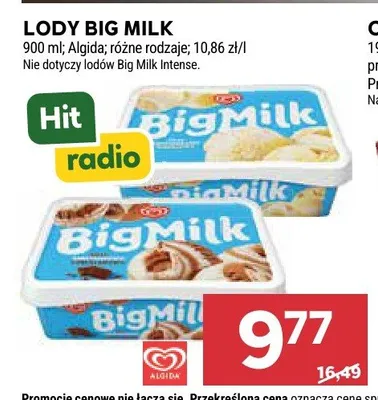 Lody Big Milk Algida promocja w Stokrotka