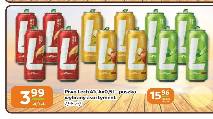 Piwo Lech 4% 4-pak promocja w Gama