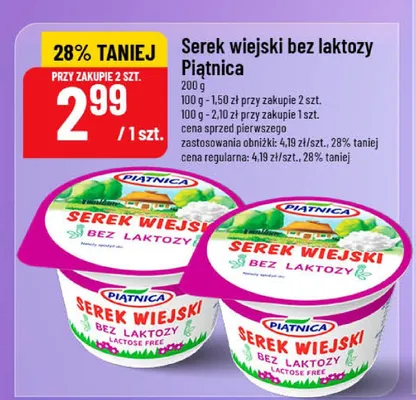Serek wiejski bez laktozy Piątnica promocja w POLOmarket