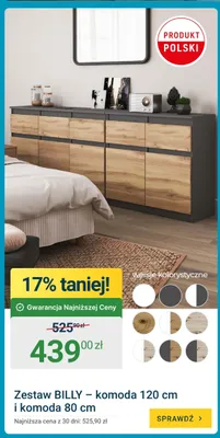 Zestaw komód BILLY komoda 120 cm i komoda 80 cm promocja w ERLI