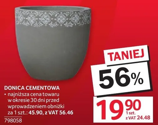 Donica cementowa 798058 promocja w Selgros