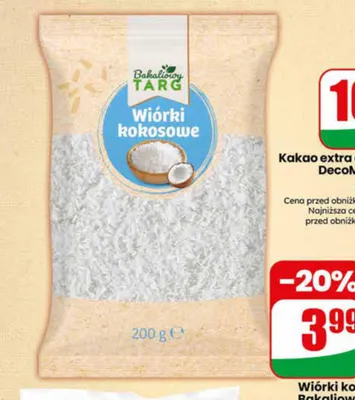 Wiórki kokosowe Bakaliowy Targ promocja w Dino