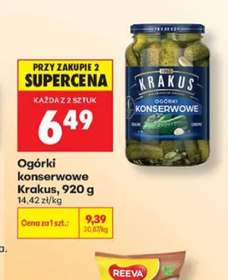 Ogórki konserwowe Krakus promocja w Biedronka