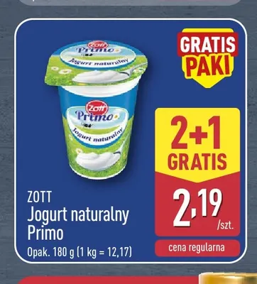 Jogurt naturalny Zott Primo promocja w Aldi