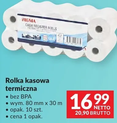 Rolka kasowa termiczna bez BPA promocja w Makro