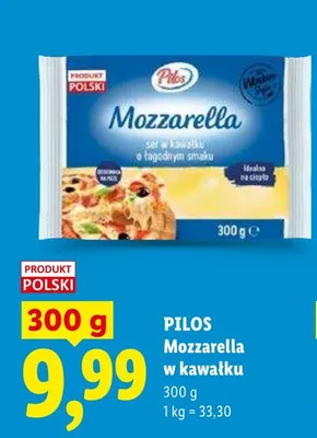 Mozzarella w kawałku Pilos promocja w Lidl