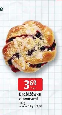 Drożdżówka z owocami promocja w Leclerc