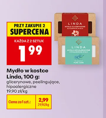 Mydło w kostce Linda peelingujące promocja w Biedronka