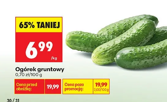 Ogórek gruntowy na wagę promocja w Biedronka