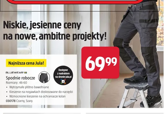 Spodnie robocze Bluewear promocja w Jula