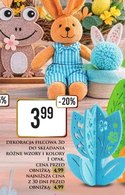 Dekoracja filcowa 3D do składania różne wzory i kolory promocja w Dino
