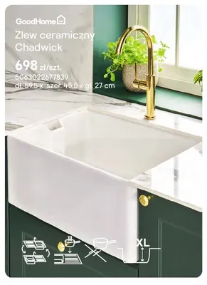 Zlew ceramiczny GoodHome Chadwick dł. 59,5 x szer. 45,5 x gł. 27cm promocja w Castorama