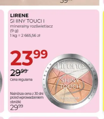Mineralny rozświetlacz Shiny Touch Lirene promocja w Drogerie Jawa
