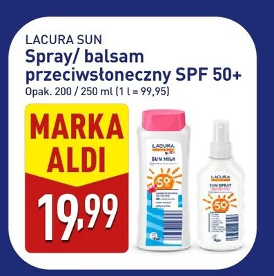 Balsam przeciwsłoneczny Lacura Sun SPF 50+ promocja w Aldi