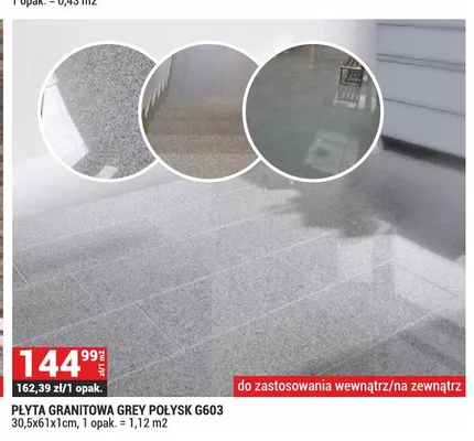 Płyta granitowa Grey Połysk promocja w Merkury Market