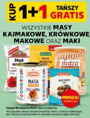 Masy kajmakowe, kremówkowe, makowe oraz Mąki promocja w Kaufland