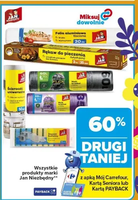 Folia aluminiowa, rękaw do pieczenia, ścieraczki uniwersalne różne rodzaje promocja w Carrefour