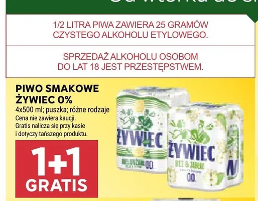 Piwo smakowe Żywiec 0% promocja w Stokrotka