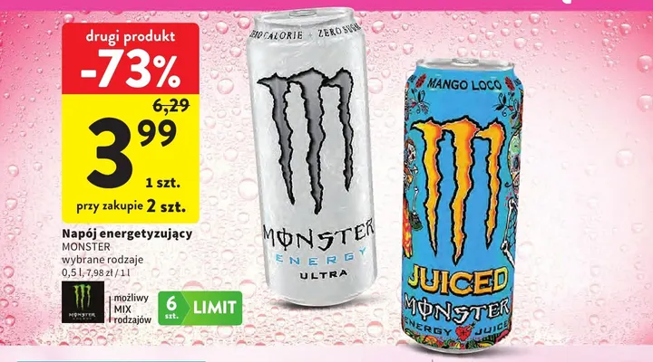Napój energetyzujący Monster Energy Ultra promocja w Intermarche