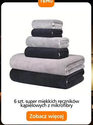 Ręczniki kąpielowe z mikrofibry 6-pak promocja w Temu