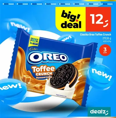 Ciastka Oreo Toffee Crunch 3-pak promocja w Dealz