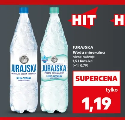 Woda mineralna lekko gazowana Jurajska promocja w Kaufland