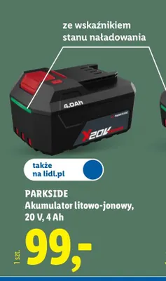 Akumulator litowo-jonowy 4Ah Parkside promocja w Lidl