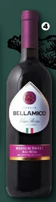 Wino czerwone półsłodkie Bellamico promocja w Netto
