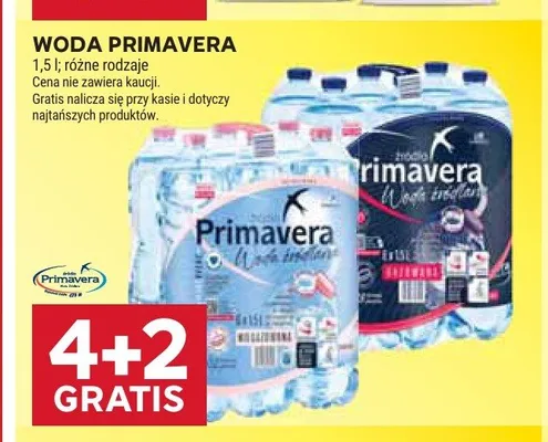 Woda PRIMAVERA gazowana promocja w Stokrotka