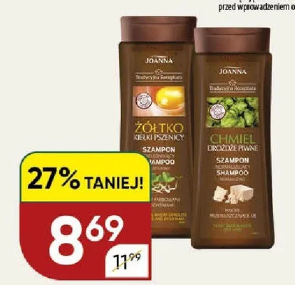 Szampon do włosów Joanna Tradycyjna Receptura Drożdże Piwne i Chmiel promocja w Chata Polska