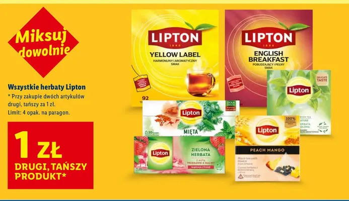 Herbata różne rodzaje promocja w Lidl
