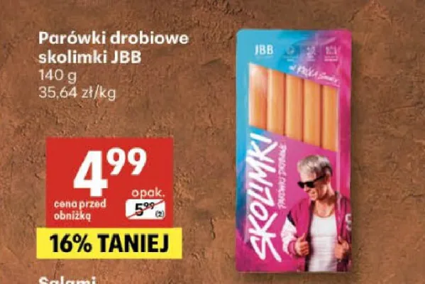 Parówki drobiowe Skolimki JBB promocja w Delikatesy Centrum