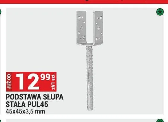 Podstawa słupa stała PUL45 45x45x3,5mm promocja w Merkury Market