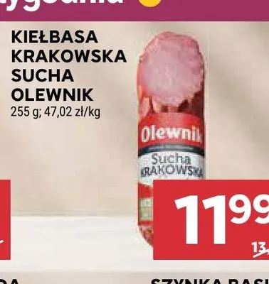 Kiełbasa krakowska sucha Olewnik promocja w Stokrotka