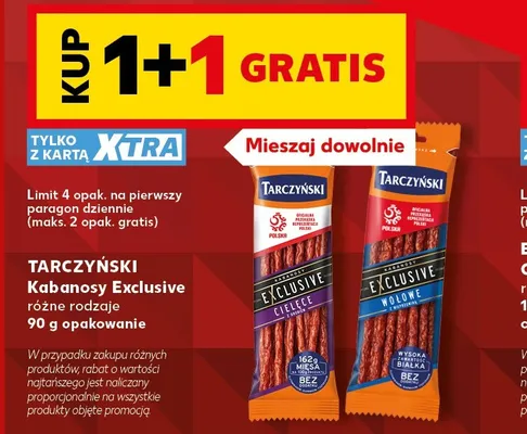 Kabanosy Exclusive wołowe Tarczyński promocja w Kaufland