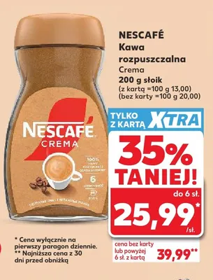 Kawa rozpuszczalna Nescafé Crema promocja w Kaufland