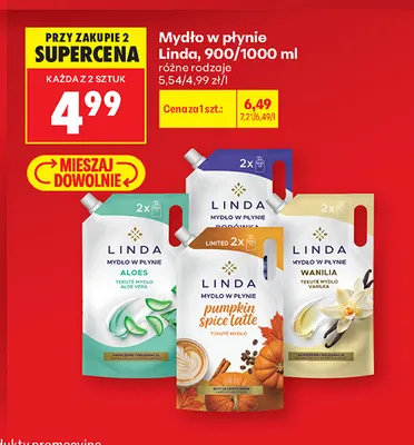 Mydło w płynie Linda Wanilia promocja w Biedronka