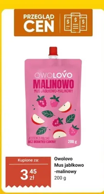 Mus jabłkowo-malinowy Owolovo Malinowo promocja w Dino