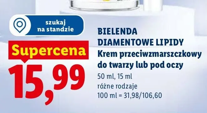 Krem pod oczy Bielenda Diamentowe Lipidy promocja w Lidl