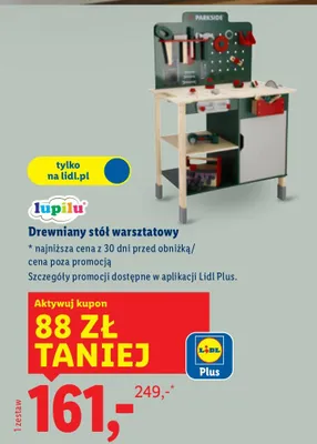 Drewniany stół warsztatowy promocja w Lidl