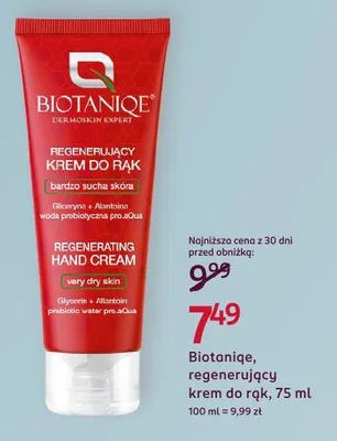 Regenerujący krem do rąk, 75 ml promocja w Rossmann
