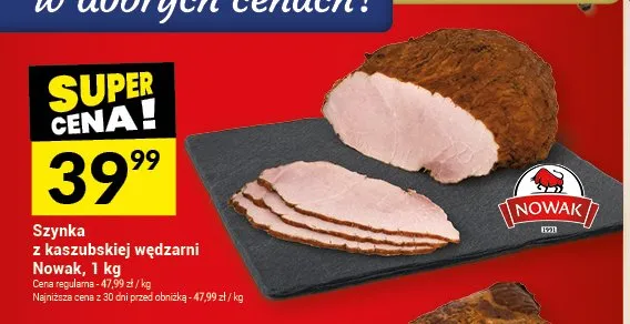 Szynka z kaszubskiej wędzarni Nowak promocja w Twój Market